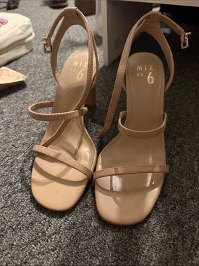 Mix No. 6 Blush Tan Strappy Block Heel Sandals